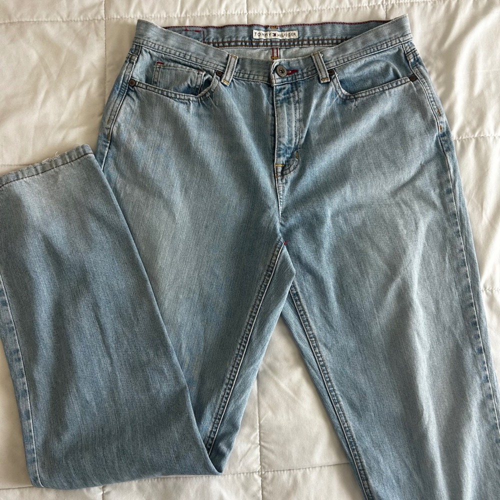 2006 Y2K Womens Tommy Hilfiger Straight Leg Jeans Light Wash Size 10 L Skater
